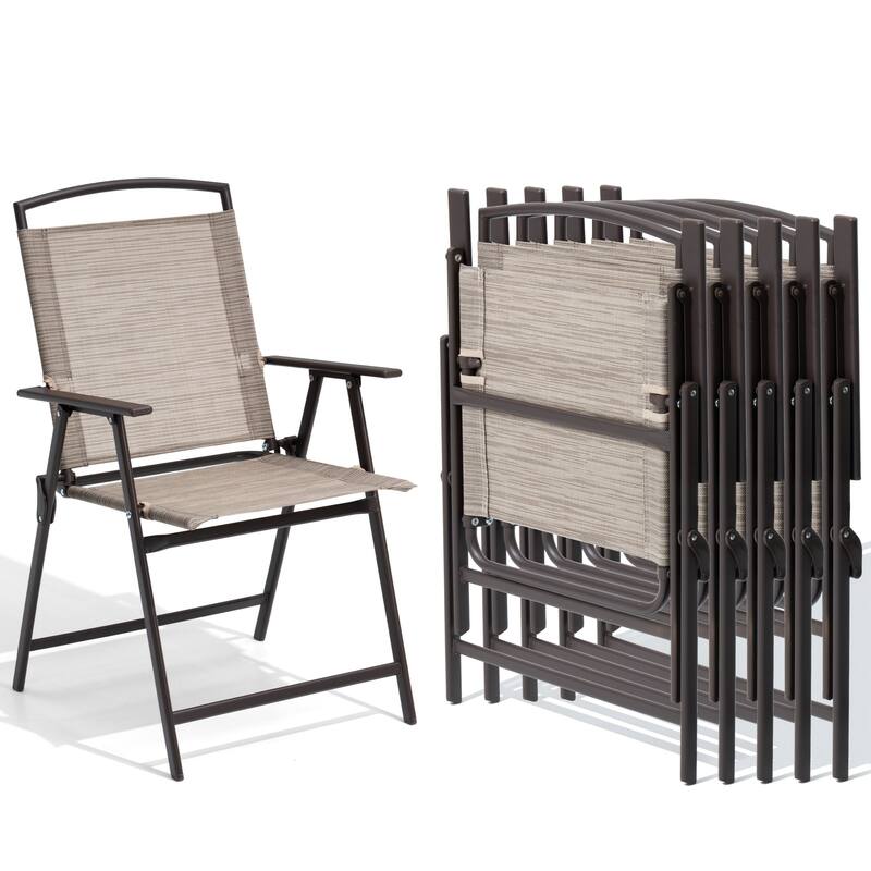 Set of 4 Patio Folding Chairs 4-Pack Dining Chairs