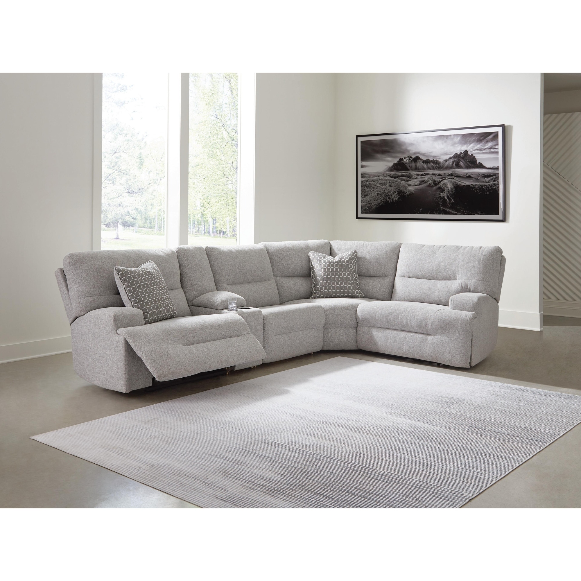 Signature Design by Ashley Acklen Place 5-Piece Reclining Sectional - 135" W x 91" D x 42" H