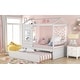 preview thumbnail 12 of 22, Twin Size House Bed Wood Bed With Twin Size Trundle For Bedroom,Kids