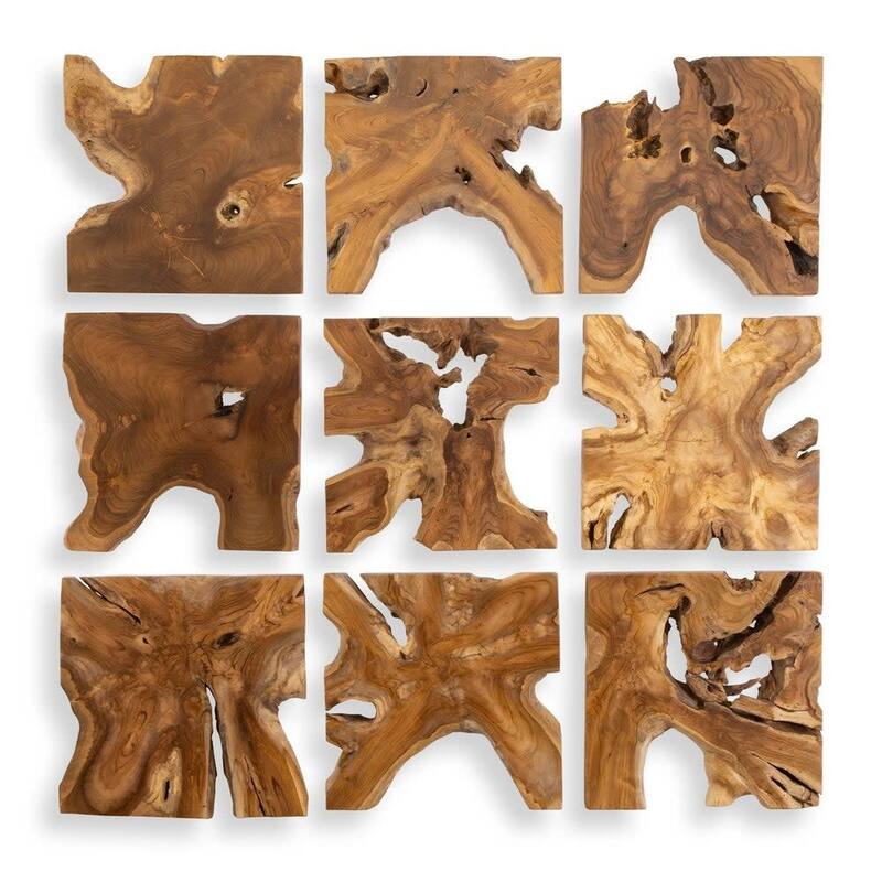 Uttermost 04379 Talia 16" x 16" Frameless Decorative Panels - Set of 9 - Brown