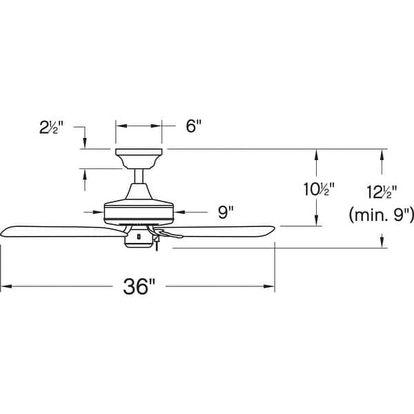 dimension image slide 1 of 2, Hinkley Cabana Outdoor Ceiling Fan - Matte Black - 36"
