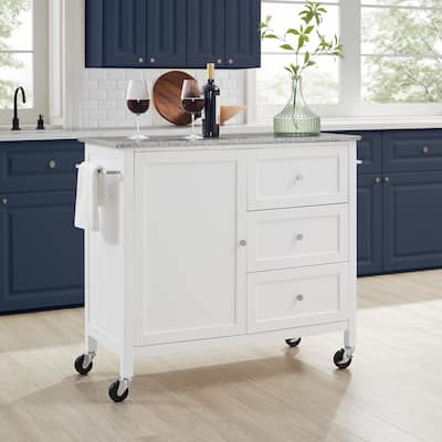 Crosley Soren Granite Top Kitchen Island/Cart - 18.13"d x 42.13"w x 37.5"h