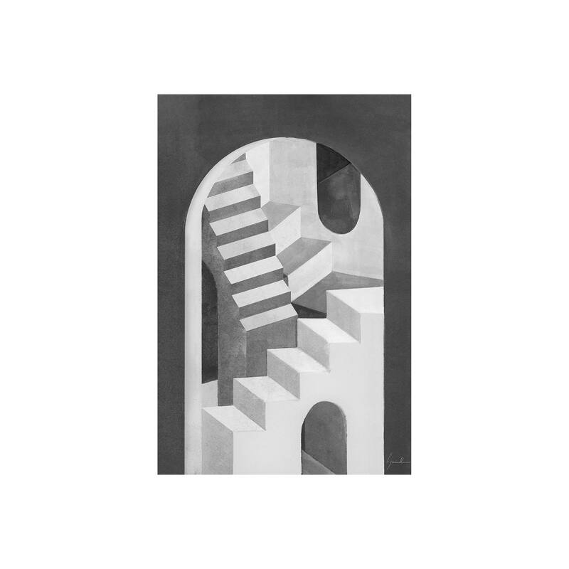 Labyrinth I Gray (30 x 45) Canvas Art Print - Small