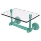 preview thumbnail 18 of 26, Allied Brass Waverly Place Collection Two Post Toilet Tissue Holder with Glass Shelf Sea Foam Green