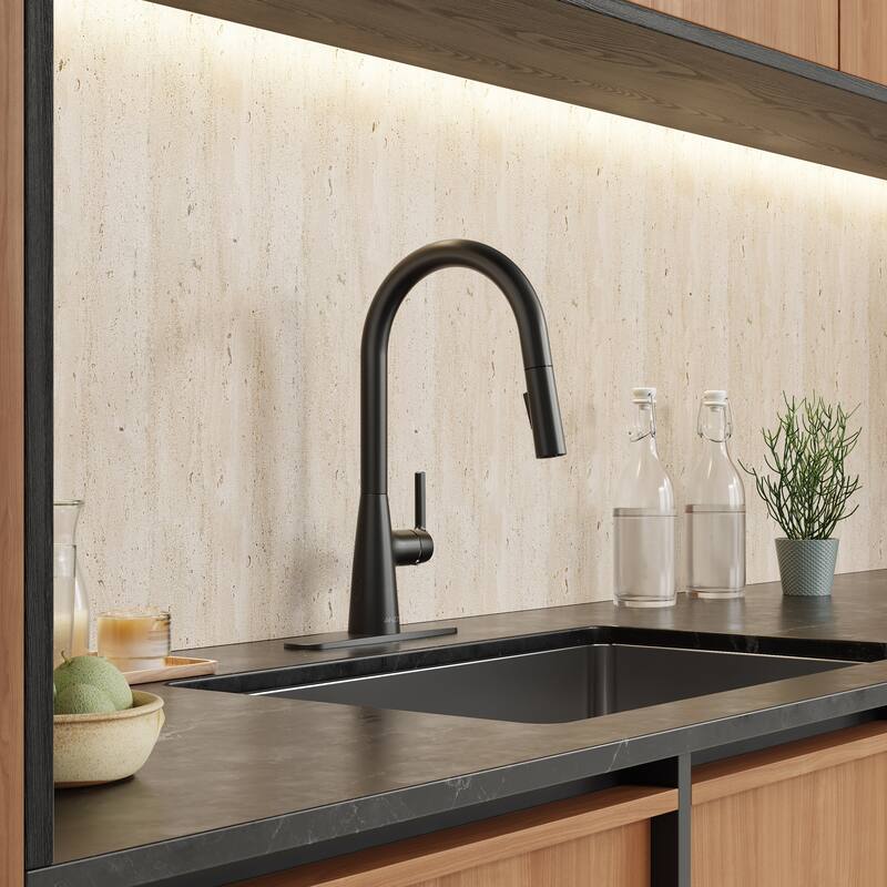 Modern Touchless Matte Black Pull-Down Kitchen Faucet