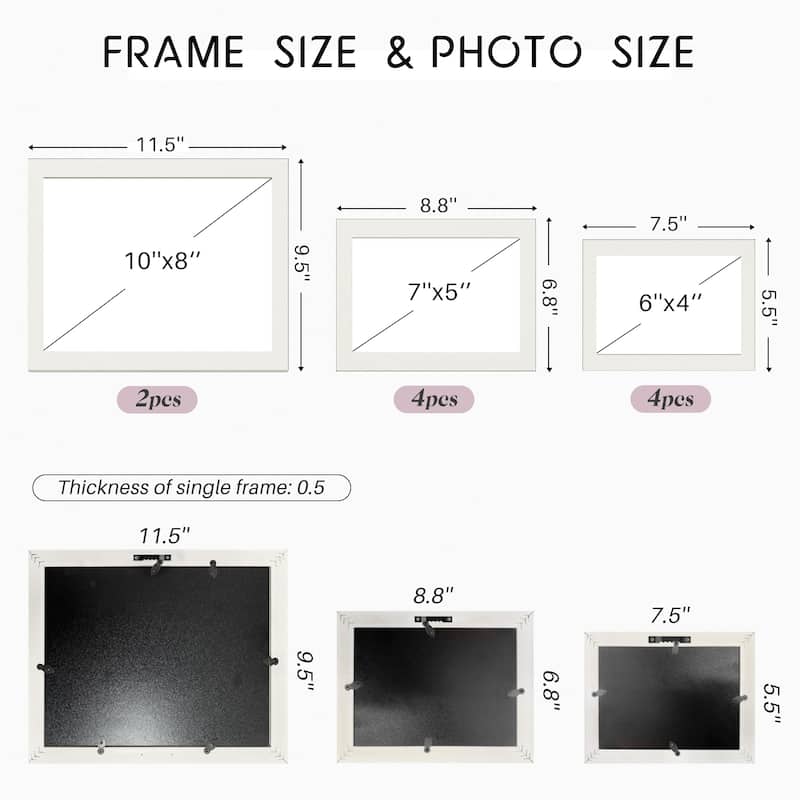10-Photo Sockets Frame Set - Stylish Display for Cherished Memories