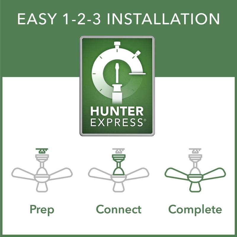 Hunter Gatlinburg Ceiling Fan w/ LED Light Kit, Handheld Remote - Transitional- EASY INSTALLATION