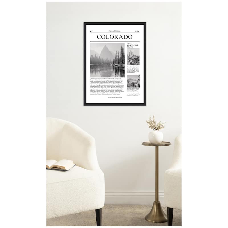 Kate and Laurel Colorado Article by Megan Ryan Framed Canvas Wall Art Print