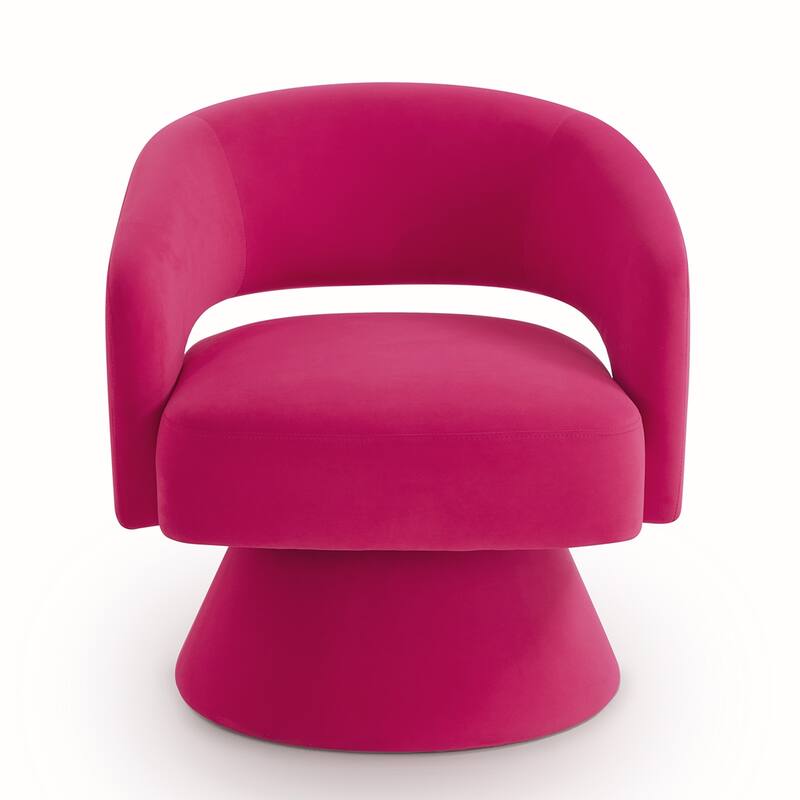 360 Degree Velvet Swivel Barrel Chair