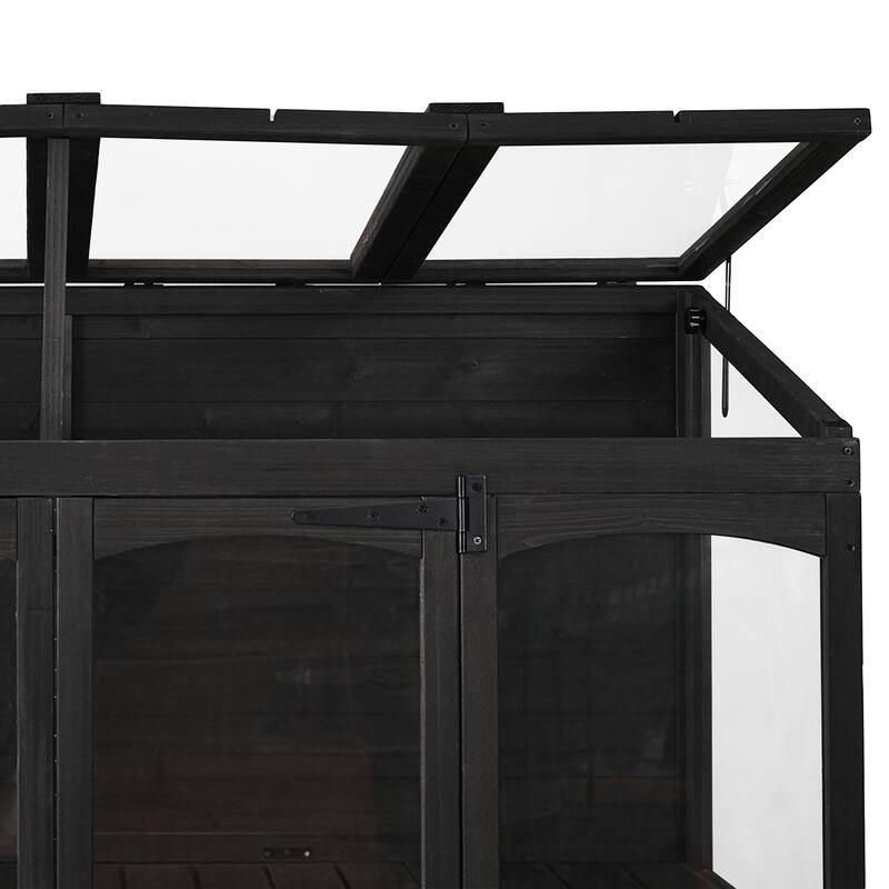 78-inch Wooden Greenhouse Cold Frame with 4 Independent Skylights