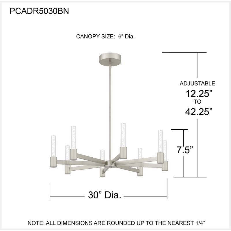 Adler Integrated LED Brushed Nickel Chandelier