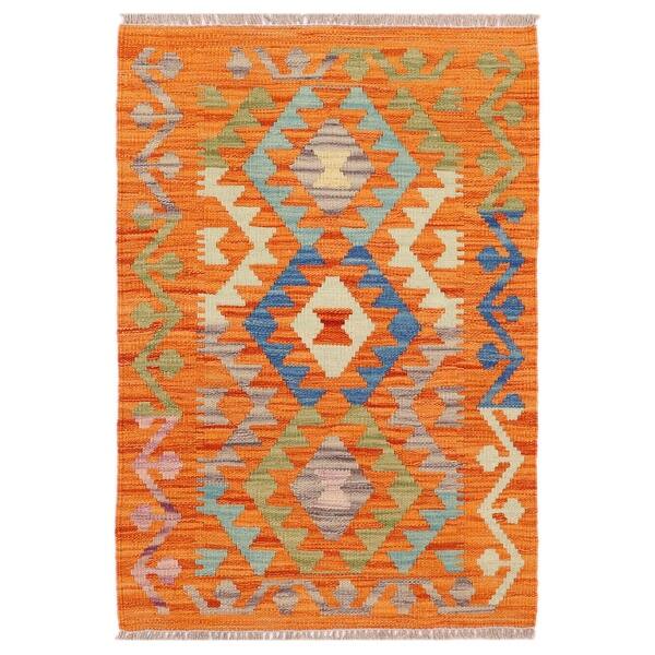 slide 2 of 9, Turkish Retro Chic Ean Hand-Woven Kilim Rug - 2'2'' x 3'0'' - 2'2'' x 3'0''