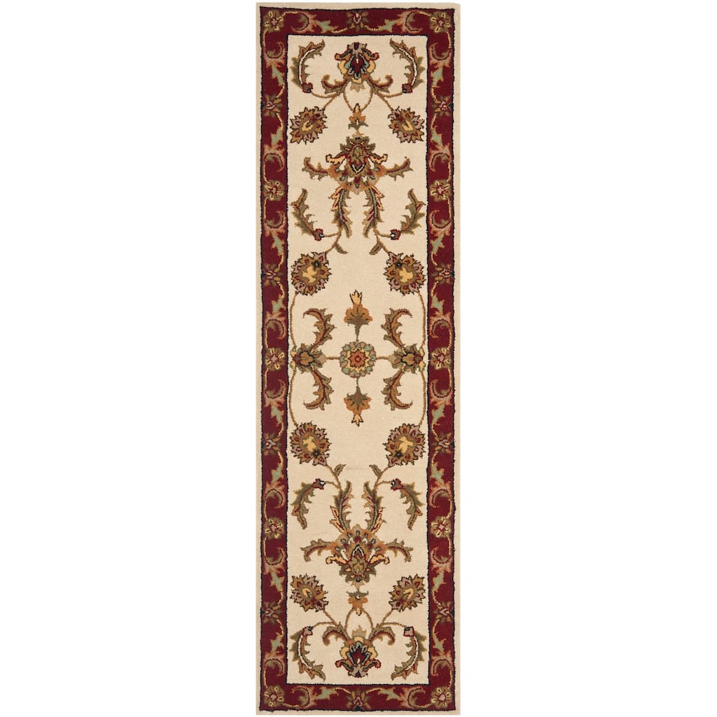 SAFAVIEH Handmade Heritage Block Print Rose Traditional Oriental Wool Rug