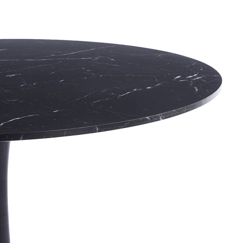 42.1"Tulip Table, Mid-Century Dining Table For 4-6 People - Round MDF Table Top (The Tabletop Consists Of Two Panels)