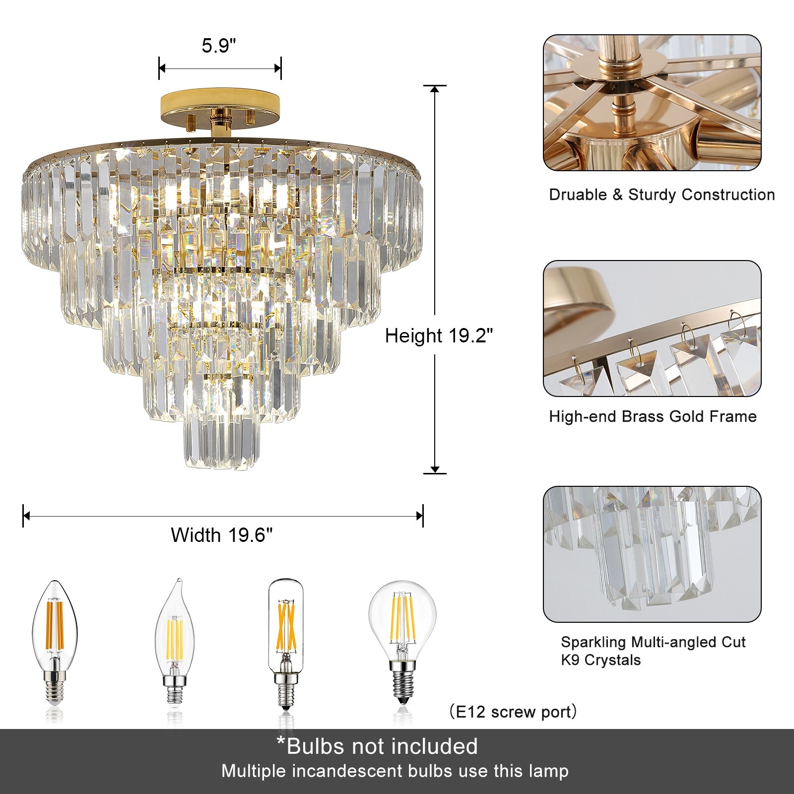 Gold crystal chandelier modern deals