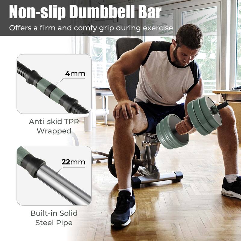 Costway 4 in 1 Adjustable Weight Dumbbell Set 47lbs Free Weight Set - See Details
