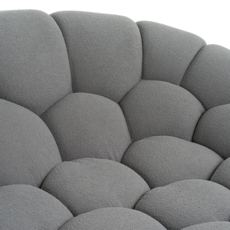 Divani Casa Yolonda Modern Curved Light Grey Fabric Sofa