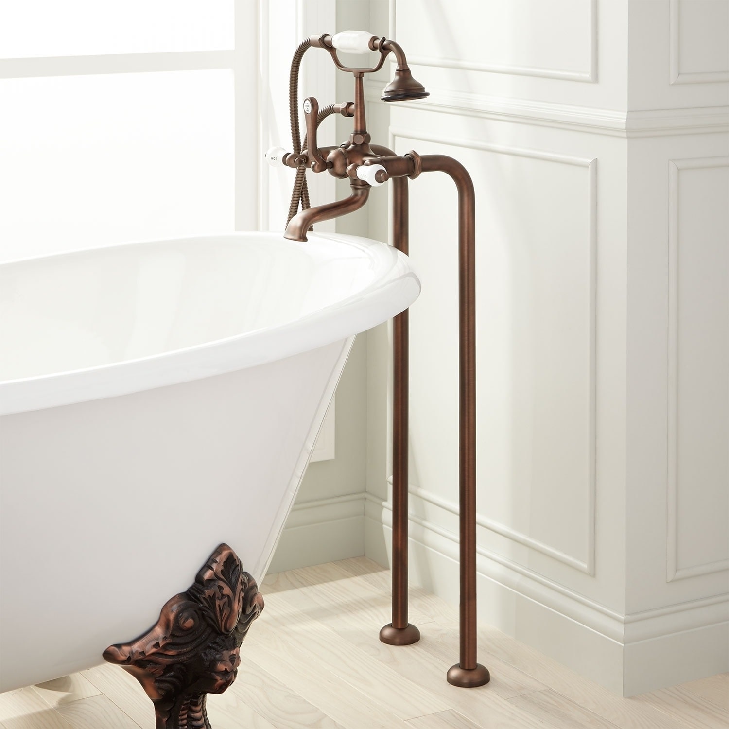 Shop Signature Hardware 913702 37 37 5 Floor Mounted Clawfoot Tub