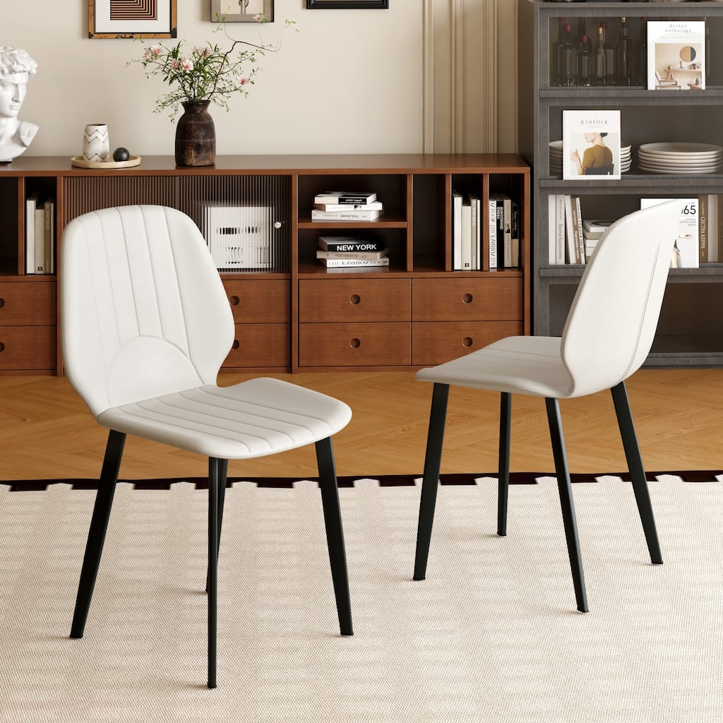 Modern Dining Chair Living Room Black Metal Leg Dining Chair, 4pcs