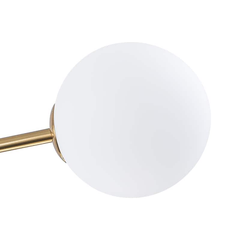 Mid-Century Linear Milky Glass Globe Bubble Sputnik Chandelier