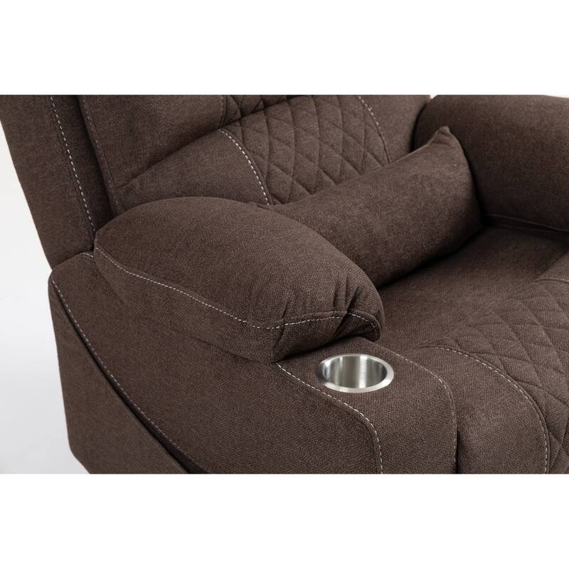 Velvet Oversized Power Lift Recliner Chair, Dual OKIN Motors & Cup Holders