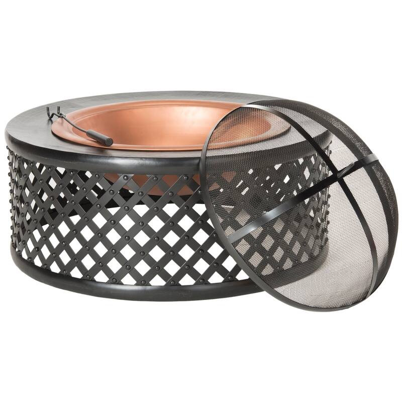 SAFAVIEH Tifany Copper/ Black Fire Pit - 32" x 32" x 15" - 32Wx32Dx15H