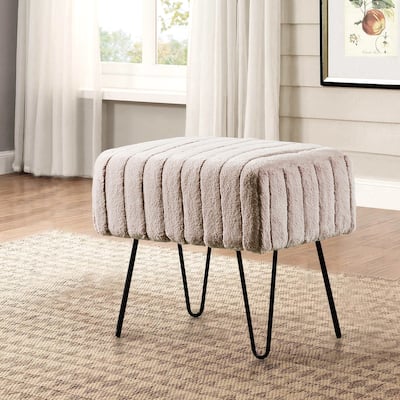 Serenta SuperMink Fauxfur Ottoman Bench