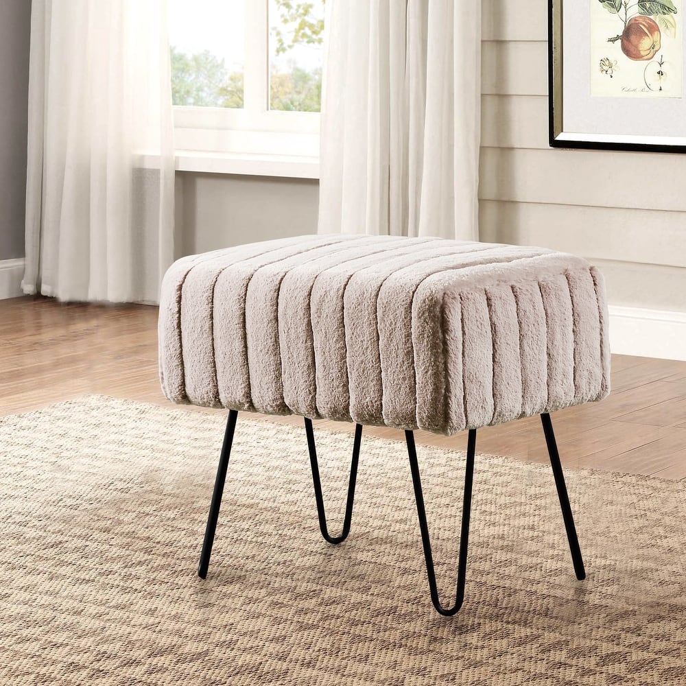 Serenta SuperMink Fauxfur Ottoman Bench