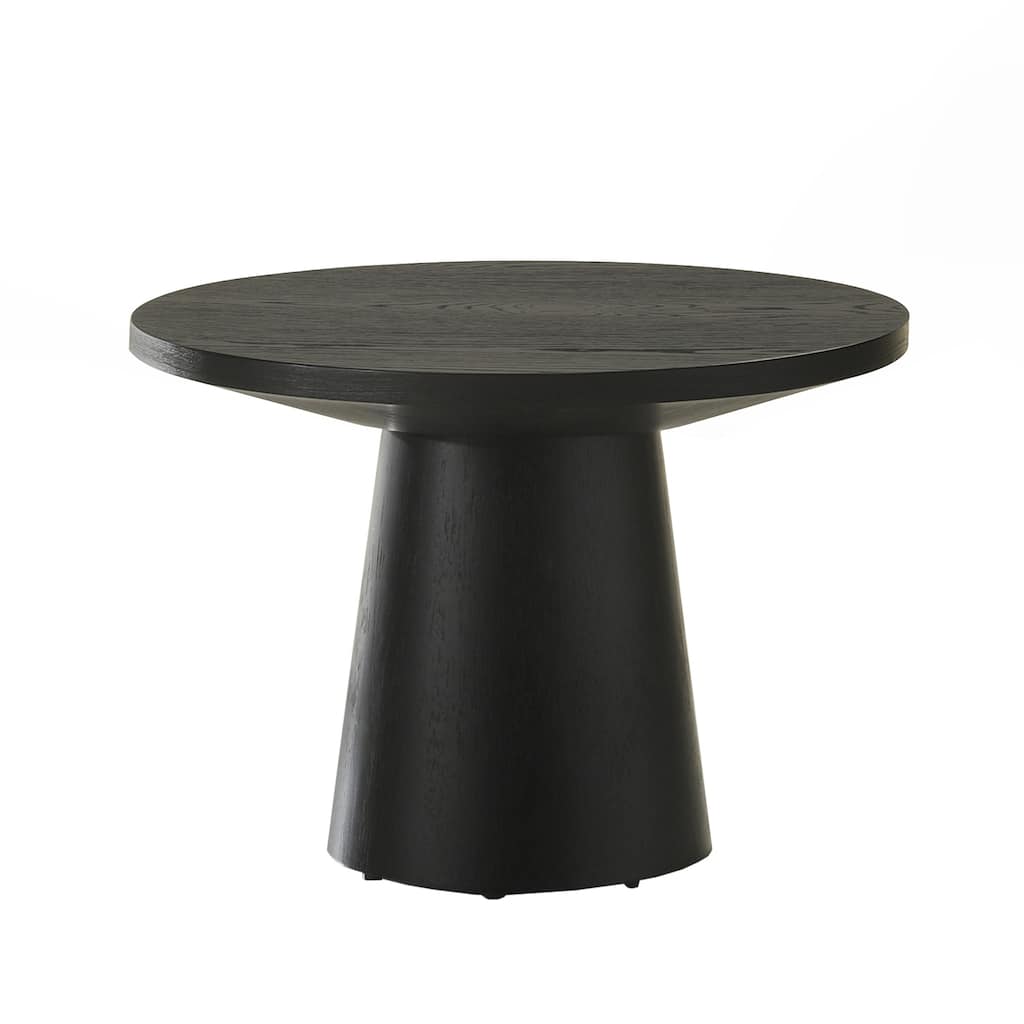 22-inch Round End Table in Ebony Black
