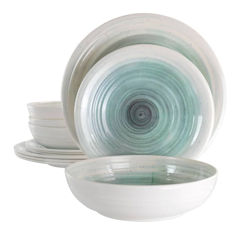 Elama Potters Wheel 12 pc Lightweight Melamine Dinnerware Set