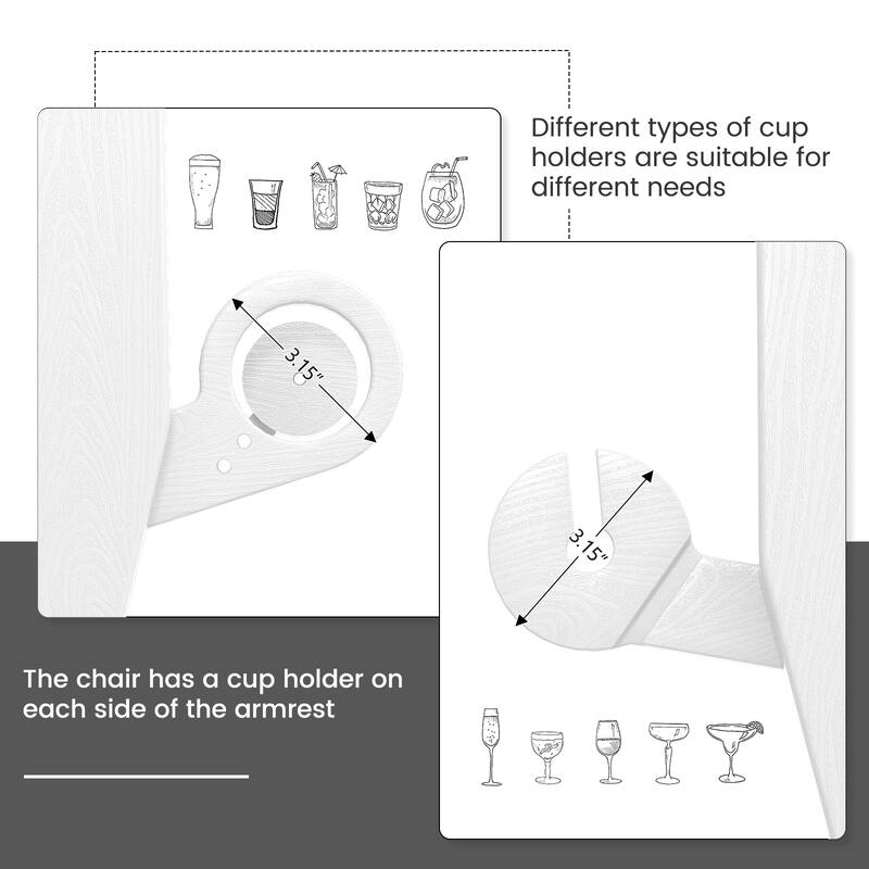 Foldable HDPE Modern Chair with Dual Cup Holders