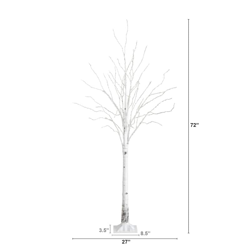 Pre-Lit Birch Artificial Christmas Tree - 6' - Color Changing LED Lights