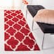 SAFAVIEH Dallas Shag Giusy Trellis 1.5-inch Thick Rug - 2'3" x 8' Runner - Red/Ivory