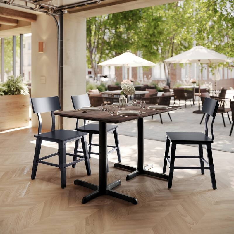 Commercial HPL Tabletop with Table Height Crisscross Base - 48"W x 30"D x 29.5"H