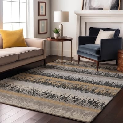 Premium Washable Super Soft Modern Ombre Stripe Mayfield Rug