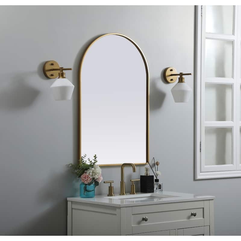 Indigo Home Metal Frame Arch Mirror 24x36 Inch