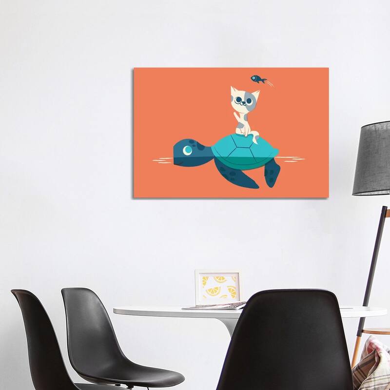 iCanvas "Cat And Turtle" by Jay Fleck Canvas Print - 26x40x1.5