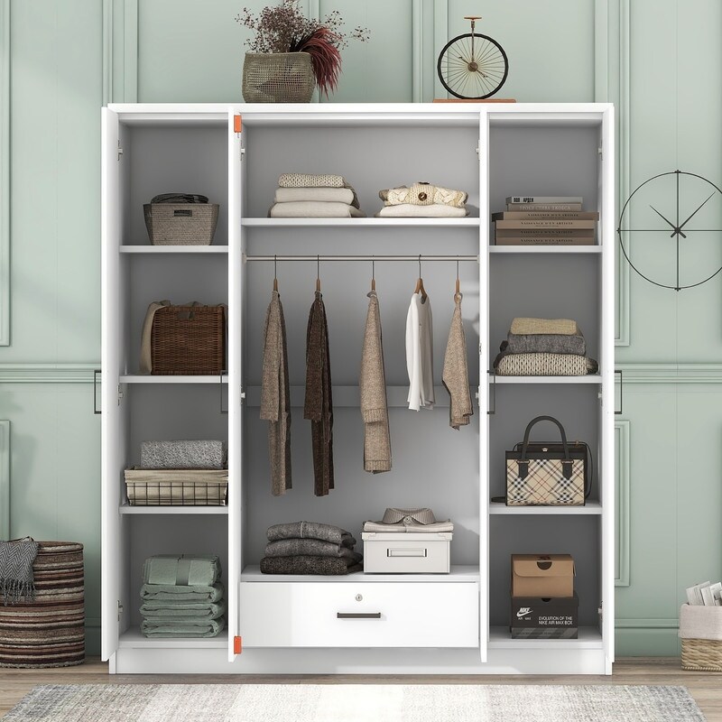 Cabinet with clothes new arrivals rod
