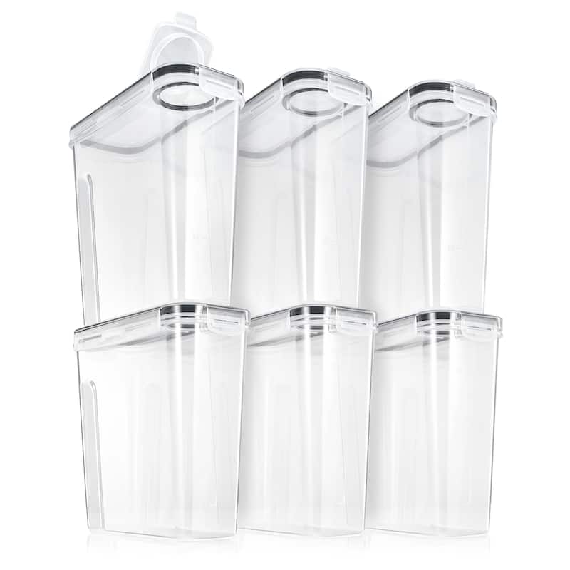 Sorbus Airtight Food Storage Dispensers - 6 Pack (Capacity 4L/16.9Cups) - 4.4" L x 9.5" W x 9.37" H