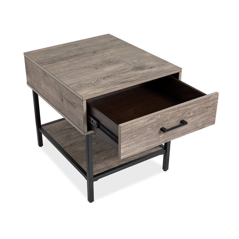 Magnussen Home Fenwick Whitetail Brown and Smoke Glass Rectangular End Table - 22''W x 26''D x 24''H