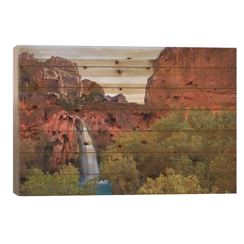 Havasu Falls, Grand Canyon, Arizona II Print On Wood by Tim Fitzharris - Multi-Color - 26x40x1.5