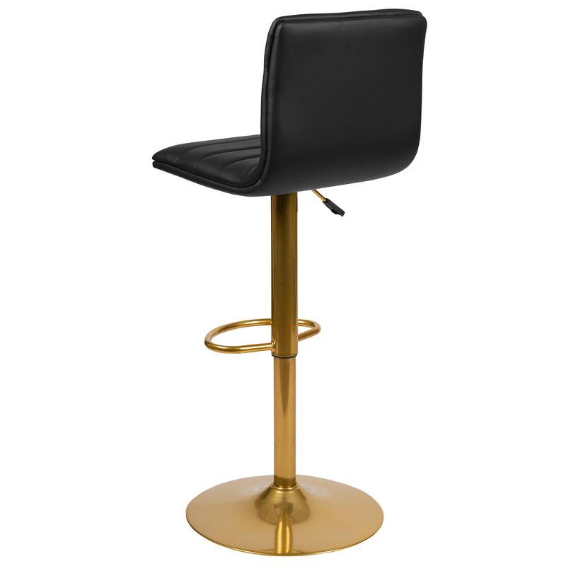 Modern Vinyl Channel Tufted Adjustable Height Barstool (Set of 2) - 16"W x 19"D x 35" - 44"H - 16"W x 19"D x 35" - 44"H