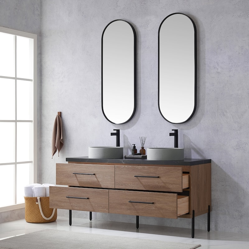 Miseno MV-705160C Trento 60" Free Standing Double Basin Vanity Set
