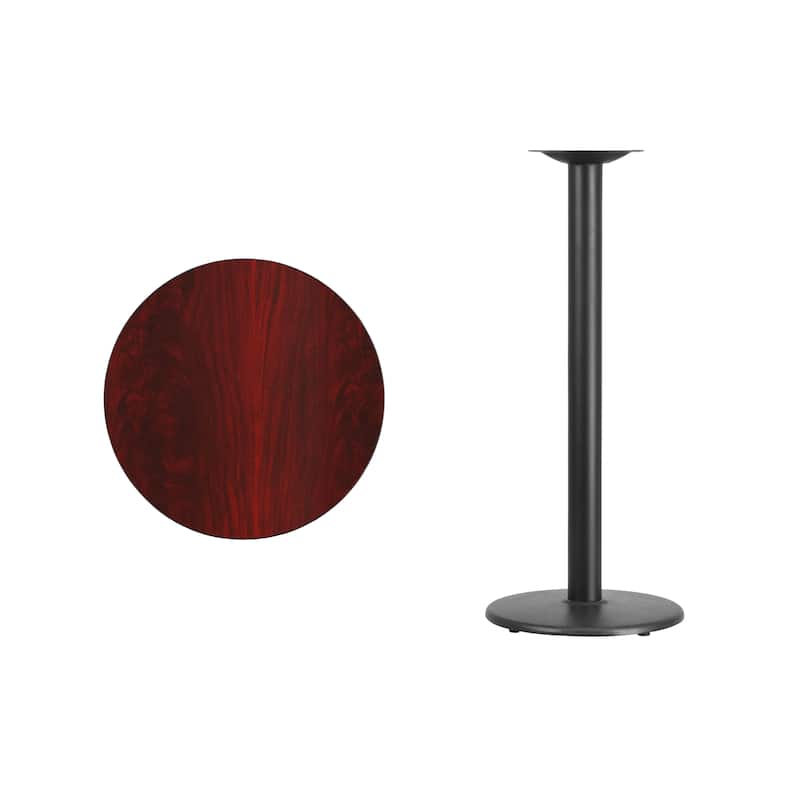 24'' Round Laminate Table Top with 18'' Round Bar Height Table Base