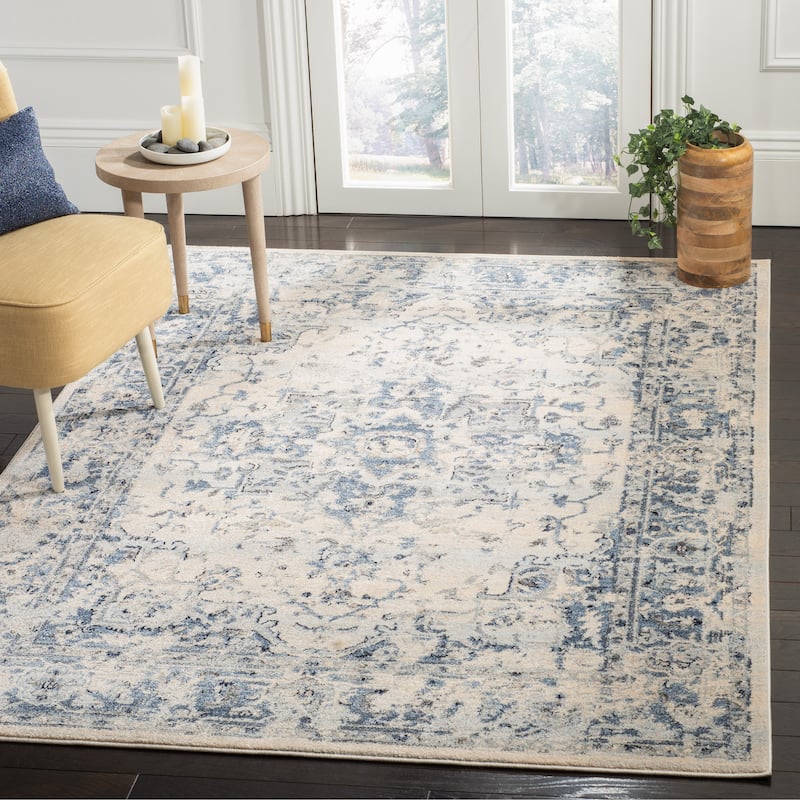 SAFAVIEH Charleston Prabha Vintage Boho Oriental Rug - 5'3" x 7'6" - Ivory/Navy
