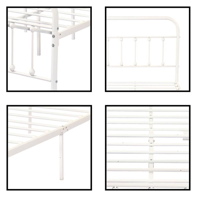 Alazyhome Simple Vintage Metal Platform Bed Frame, Easy-Assembly