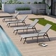 preview thumbnail 49 of 62, Set of 4 Lounge Chairs Outdoor Chaise Lounge with Arms and Adjustable Back Light Grey - 4PC