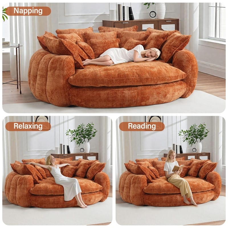 Rossetta Comfortable High Back Decorative Oversized Sofa Bed with Armrests