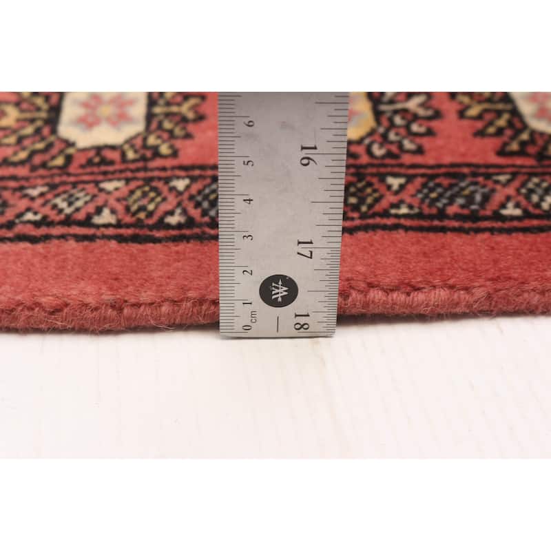 ECARPETGALLERY Hand-knotted Peshawar Bokhara Coral Wool Rug - 2'7 x 9'9