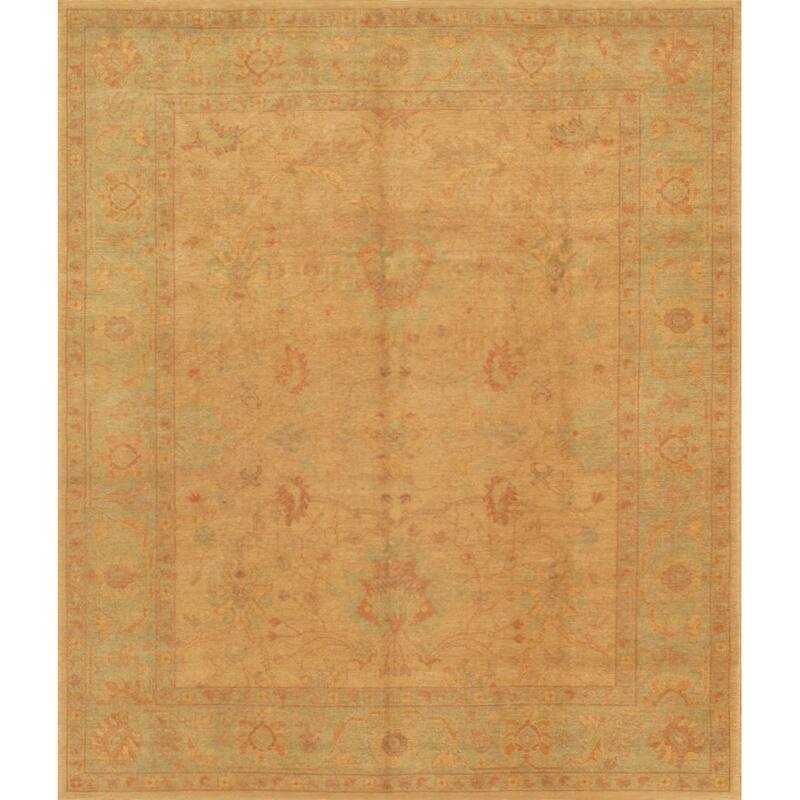 Pasargad Home Turkish Oushak Hand-knotted Beige Wool Rug - 8' 2" X 9' 9" - 8' 2" X  9' 9"